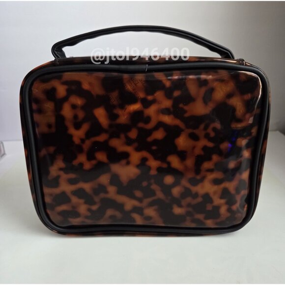 Makeup Bag Tortoise Print Travel Case - Picture 8 of 12